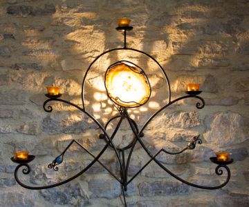 LAMPE ET BOUGEOIR A POSER OU EN APPLIQUE MURAL