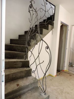 Rampe escalier fer contemporain
