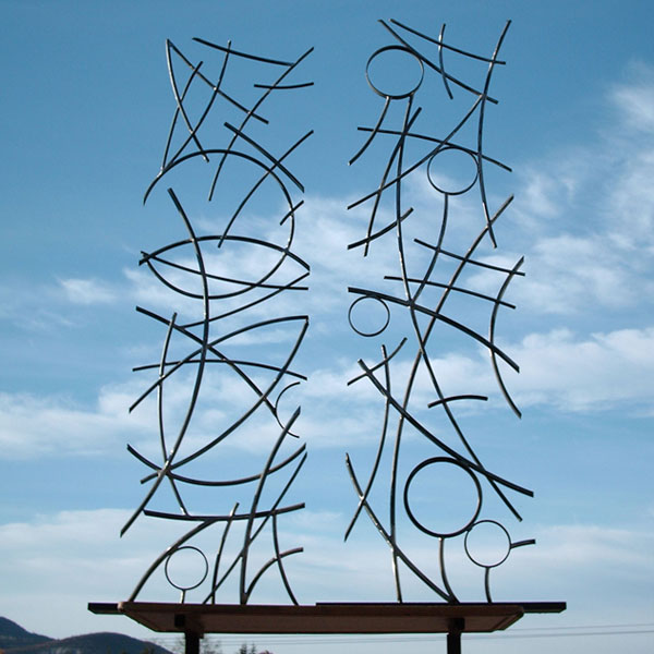 "lignes d'énergie" sculpture fer forgé
